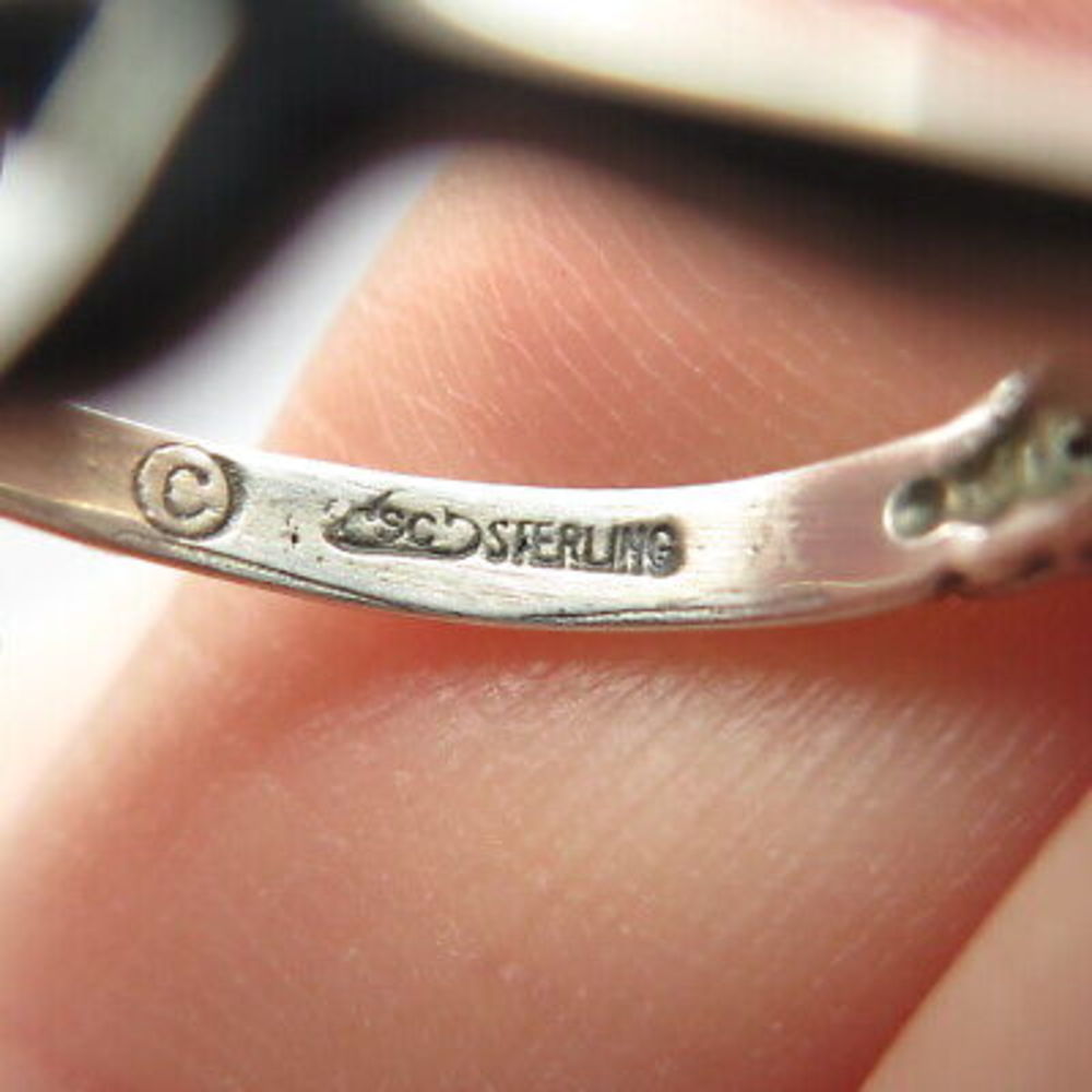 925 Sterling Silver Vintage Silver Cloud Friendly Dolphin Ring Size 7 - Picture 7 of 8